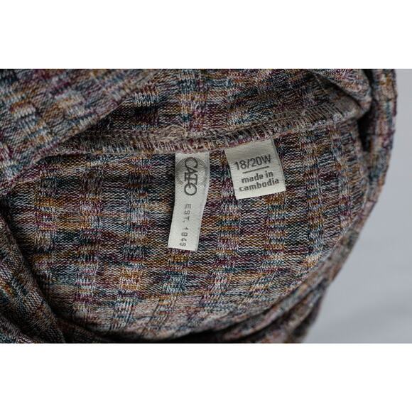 Cato Size 18/20W Blouse Sleeveless Cowl-Neck Knitted Multicolor - Picture 5 of 7